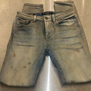 Cult of Individuality Men's Skinny Jeans - Distressed Blue Worn 3x